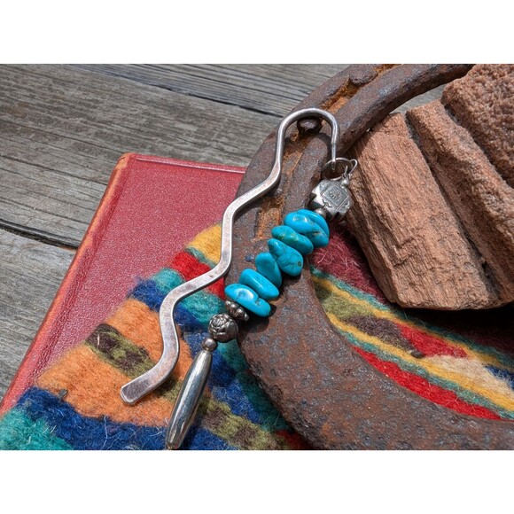 Vintage Southwestern Turquoise Blue Bookmark, Book Lover Gift - Picture 3 of 10
